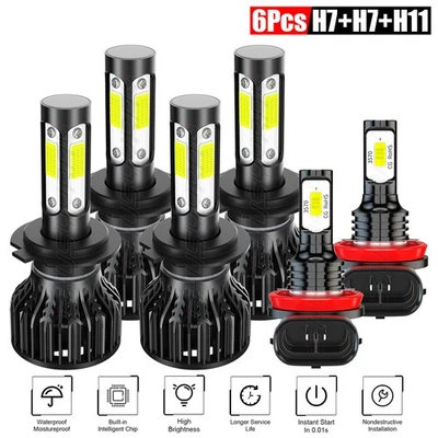 Combo de faros LED altos/bajos + bombillas antiniebla H7+H7+H11 para Suzuki Kizashi 2010-2013 Foto 1 de 4