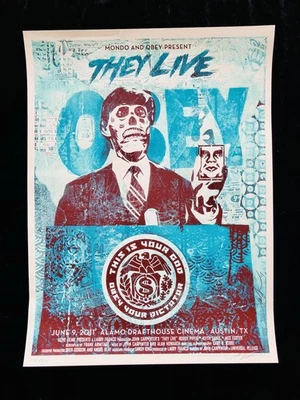  They Live  Shepard Fairey Obey Blue Art Print POSTER JOHN CARPENTER  Sie Leben  - Bild 1 von 4