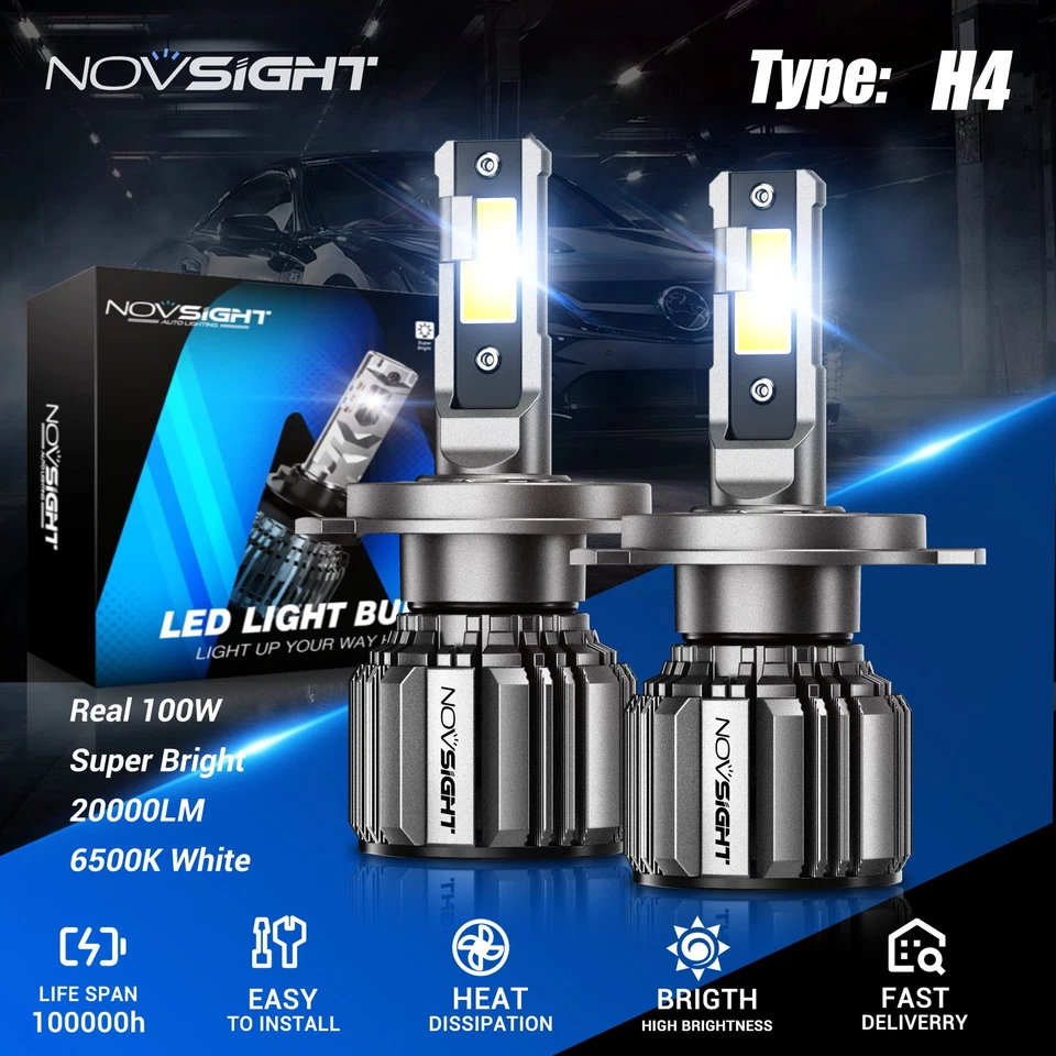 2x 15000LM H4 LED Scheinwerfer 72W Zulassung Lampe Fern Auto 1:1 Halogen Xenon