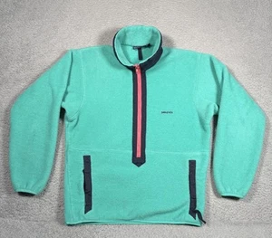 Patagonia Green 3/4 Zip Pullover Fleece Made In USA Mens Medium Style 25361 - Picture 1 of 12