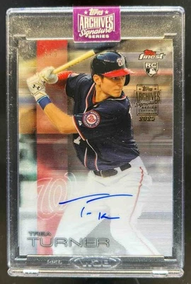 2025 Topps Archives Trea Turner 2016 Finest Auto Autograph RC #4/5 #18 Nationals - Image 1 of 2