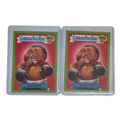 2015 Garbage Pail Kids 30th 80s Mad Mike Green Border & Testy Ty Red Border GPK - Image 1 of 4