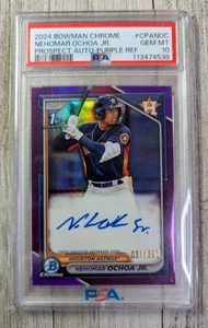 Nehomar Ochoa Jr. 2024 Bowman Chrome Prospect Auto-Purple Ref 021/250 PSA 10 - Picture 1 of 6