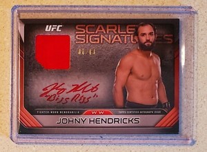 Johny Hendricks 2016 Topps UFC Knockout SP Nickname Red Autograph Relic /10 🔥
