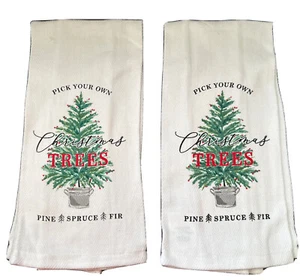 2pc Pick your own Christmas Tree Christmas Kitchen Towel 2 towels - Picture 1 of 2