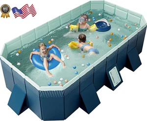 Outdoor Swimming Pool Plastic Shell Foldable Non-Inflatable Kids' and Adults - Picture 1 of 12