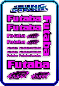 FUTABA SERVO RADIO RX TX 2.4G FLIGHT REMOTE CONTROL STICKERS FASST PINK BLACK - Picture 1 of 4