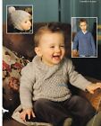knitting pattern baby boy girl toddler cable sweater helmet sizes 18-28 inch dk