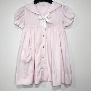 Size 5 Toddler Vintage Jayne Copeland Toddler Puff Sleeve Dress in Baby Pink