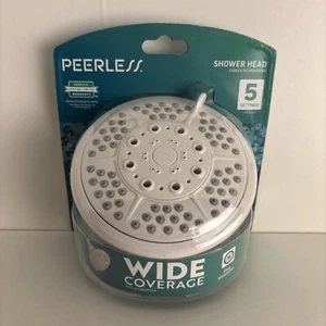 Peerless Wide Coverage Shower Head White 5 Settings - Picture 1 of 3