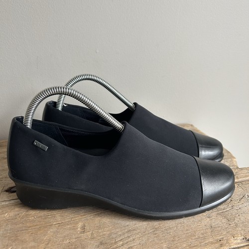 Mocassino donna Ecco Rise Goretex 8 39 nero pelle tessuto elasticizzato comodo