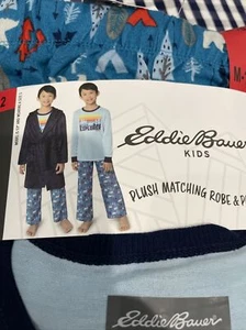 EDDIE BAUER 3 PIECE ROBE SLEEP SET 1 ROBE/2 PC PAJAMA SET Boys 10-12 - Picture 1 of 10