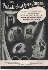 Philadelphia Opera Company November 1942 Boston Program - Picture 1 of 3