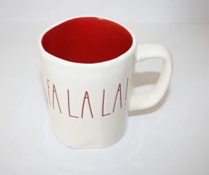 Rae Dunn Christmas "FA LA LA!" Mug Cup White W/Red Inside & Lettering 24 Oz NEW - Picture 1 of 4