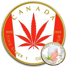 CANNABIS LEGALIZED – 2018 1 OZ CANADIAN SILVER MAPLE LEAF COIN *RARE*