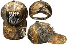 Faith Over Fear Psalms 118:6 I Love Jesus Real Tree Camo W/ Grey Shadow Cap Hat