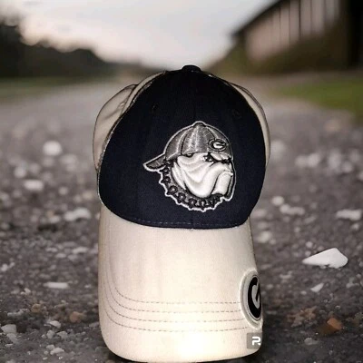 RARO Sombrero Retro/Vintage Georgetown Hoyas (TOW). Años 90. Rayas. Plata. Azul marino Foto 1 de 4