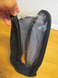 Golf Bag Rain Hood Travel Cover Clear & Black Thick Vinyl 20” 4 Snaps 2 Zippers - Picture 1 of 13