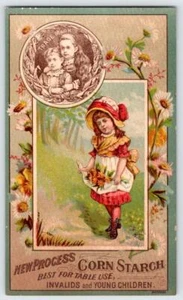 1880 NUEVA TARJETA DE COMERCIO VICTORIANA DE ALMIDÓN DE MAÍZ PROCESS FIRMENICH MFG CO BUFFORD - Imagen 1 de 2