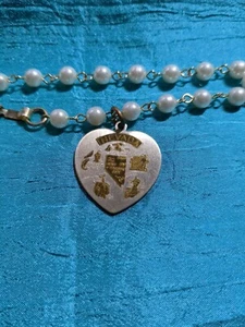 Vtg Silver & Gold Tone Nevada State Souvenir Pearl Charm Bracelet - Picture 1 of 9