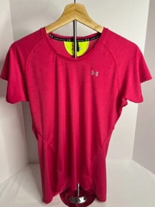 Under Armour Women's Shortsleeve Heat Gear Top Neon Pink Size Small - Picture 1 of 8