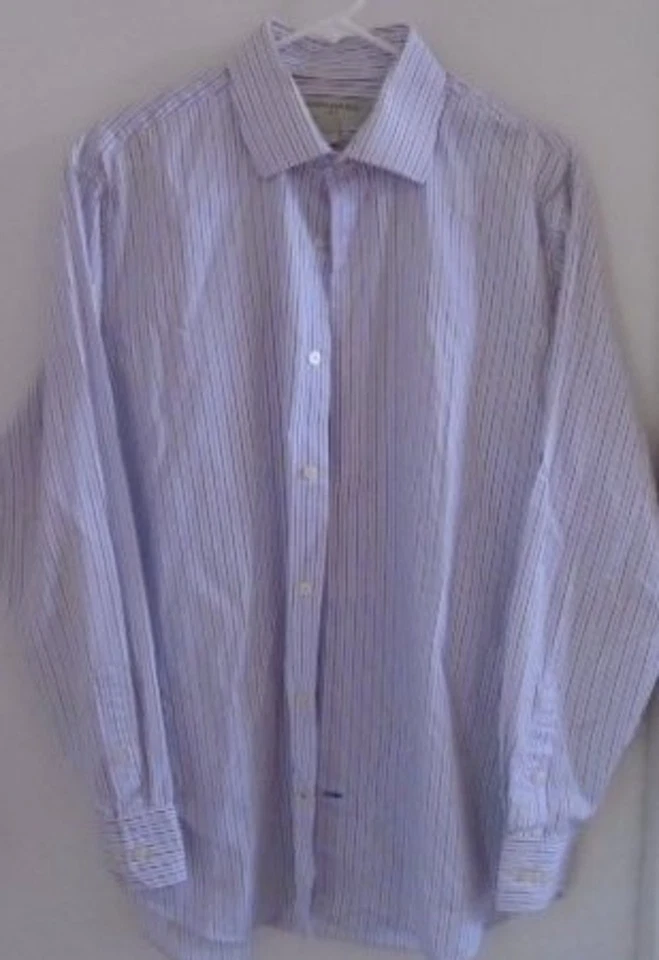 CAMISA BANANA REPUBLIC HOMBRE Abotonada Delantera Blanca Marrón Azul Grande 16-161/2 Foto 1 de 1