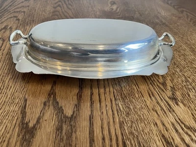 Vintage Silverplate Butter Dish/Tray w/Lid and Glass Insert, Made in the USA - Image 1 of 4