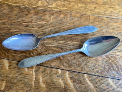 Par de cucharas para servir plato de plata de corte brillante de principios del siglo XX Georg Jensen? Foto 1 de 4