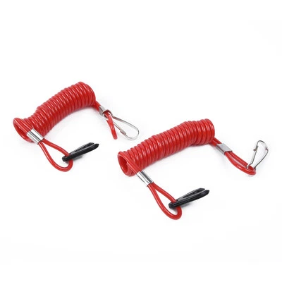 1Pair PWC Jet Ski Wave Runner Key Lanyard Stop Kill Switch Safety Red For Yamaha - Image 1 of 4