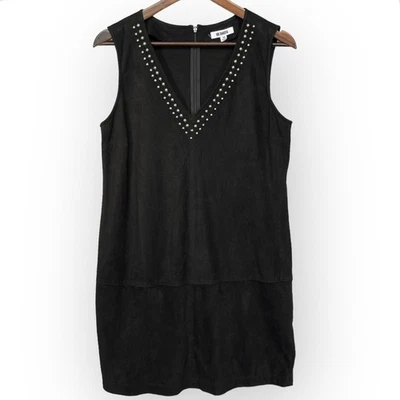 Mini Vestido BB Dakota Negro Sin Mangas Imitación Gamuza Tachonado Para Mujer Talla M Foto 1 de 4