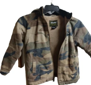 Walls Tough Wear Sherpa Line Jacket Hood Camo Boys Zip-Kids Grow Sys. M(8/10)#KX - Picture 1 of 4