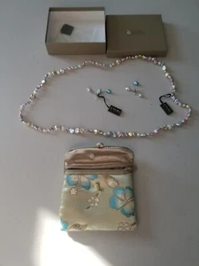 HONORA COLLECTION KESHI FRESHWATER PEARL NECKLACE & EARRINGS W/TAG PASTEL COLORS - Picture 1 of 14