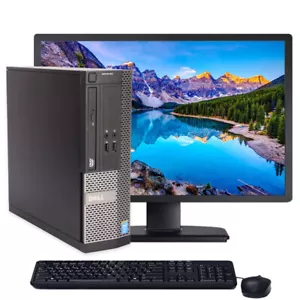 Dell OptiPlex Desktop Computer PC 8GB RAM 256GB SSD 22" Monitor Windows 10 Wi-Fi - Picture 1 of 8
