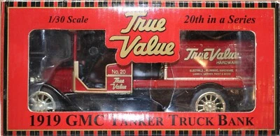 TRUE VALUE HARDWARE STORES 1919 GMC TANKER truck New In Box BY ERTL - Image 1 of 4