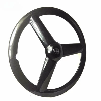 Fester Gang Carbon Straße Und Bahnrad Radsatz 700c Carbon 3 Speichen Räder - Bild 1 von 4