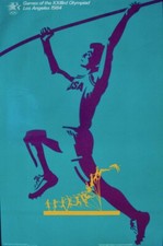 LOS ANGELES 1984 OLYMPICS POLE VAULTING poster 22x32 ATHLETICS VINTAGE