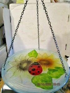 Placa pintada reverso vintage opalescente suspendida girasol ladybug b321 - Imagen 1 de 4