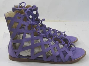 new Cape Robbin purple Shoes Roman Gladiator Lace Up  Sandals Women Size 7.5 - Picture 1 of 6
