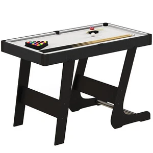 3,5 Fuß klappbarer Pool Snooker Tisch mit 2 Queues 16 Kugeln Kreide Dreieck Bürste grau - Bild 1 von 12