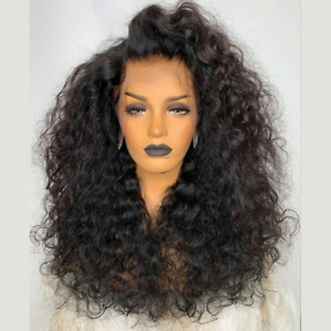 180 Density Kinky Curly Natural Lace Front Wig With Baby Hair Heat Ressistant 