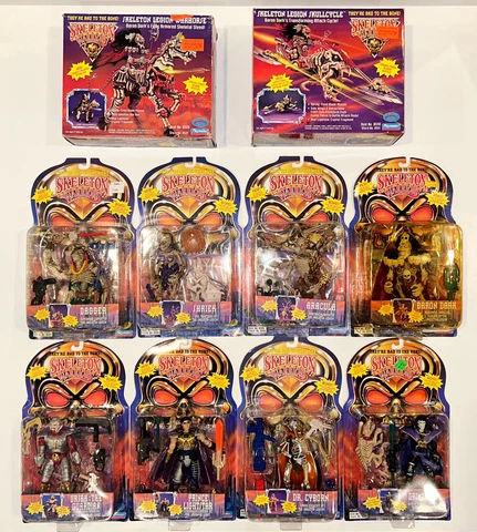 1994 Playmates Skeleton Warriors Complete Set 8 Figures 2 Vehicles. Please Read! Cover
