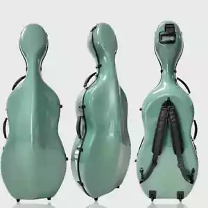 Custodia per violoncello 4/4 in fibra di carbonio porta violoncello per verde chiaro - Foto 1 di 5