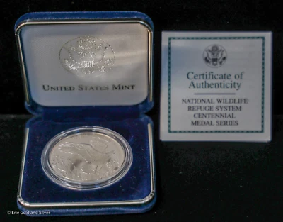2003 National Wildlife Refuge Silver Bald Eagle Medal in OGP | U.S. Mint - Image 1 of 4