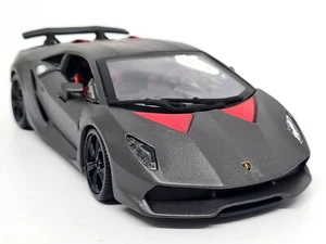 Burago 1/24 Lamborghini Sesto Elemento Matt Black Diecast Scale Model Car - Picture 1 of 6