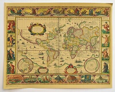 World Map 1606 By Hoffmann-La Roche Drug Co M6 Series 1950s Reproduction • 16.74$