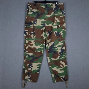 Pacsun Cargo Pants Mens 34 (Fits 34x29) Woodland Camo Ripstop Military Straight - Picture 1 of 15