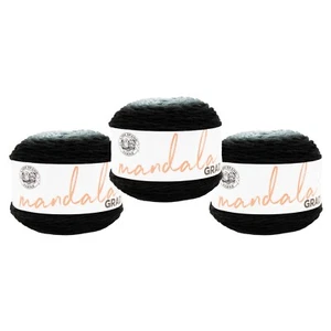 (3 Pack) Lion Brand Yarn 558-216AF Mandala Gradient Yarn, Black - Picture 1 of 5