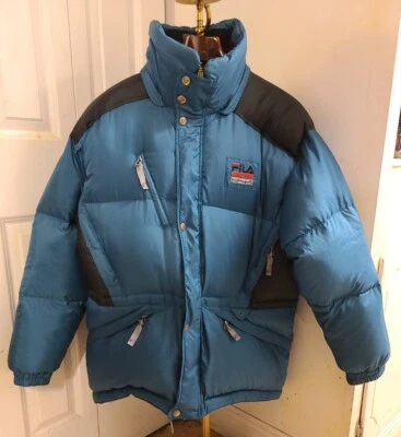 RARE FILA Bella Down Puffer Puffy Jacket Coat large Green Vintage Italy - Image 1 of 4