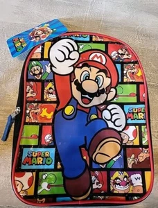 Nintendo Super Mario Bros Mini Backpack 11" Luigi Toad Yoshi Wario Donkey Kong - Picture 1 of 11