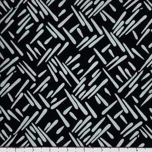 3 Yards of Lunn Fabrics Exclusive Black & White Batik Textile Macet 100% Cotton - Picture 1 of 1